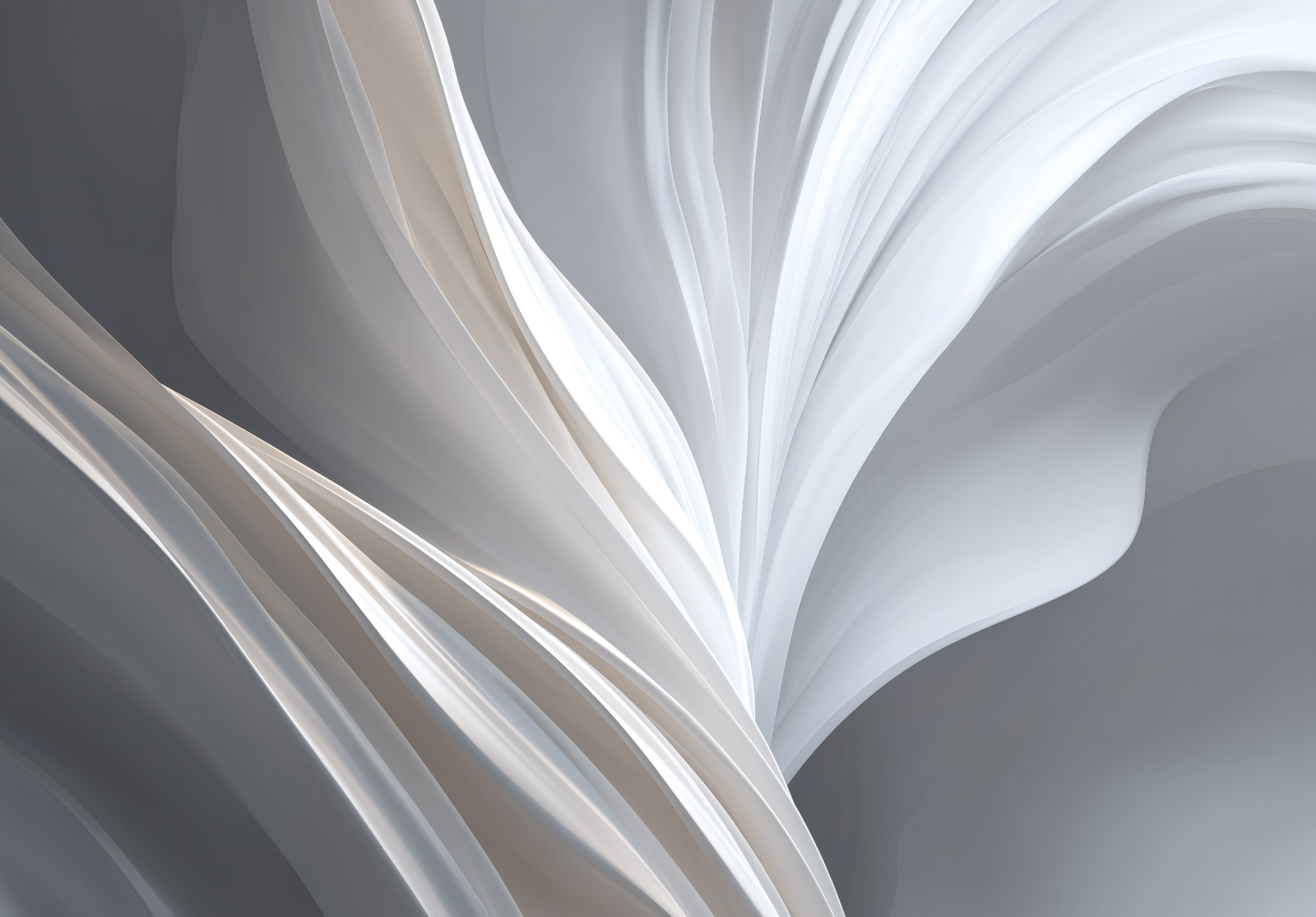 Фототапет Абстрактна копринена вълна в бяло и сиво