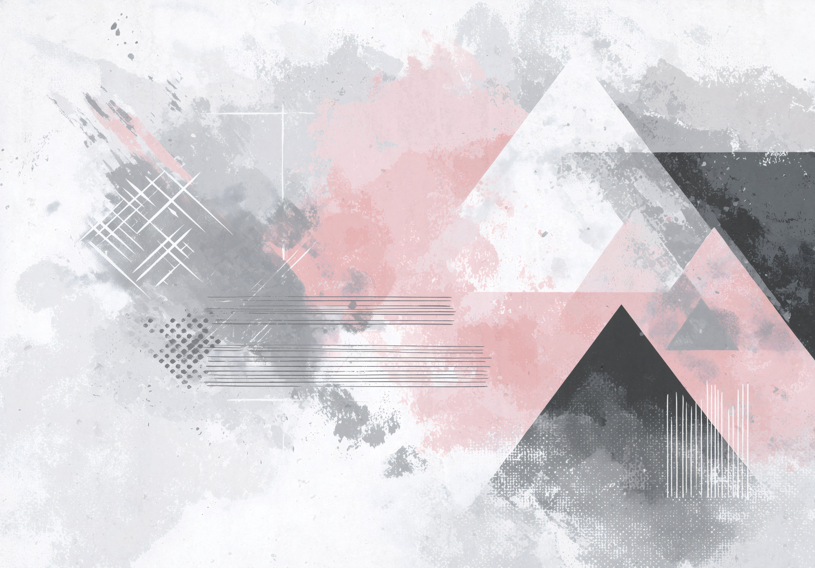 Фототапет Абстрактна геометрия в сиво и розово
