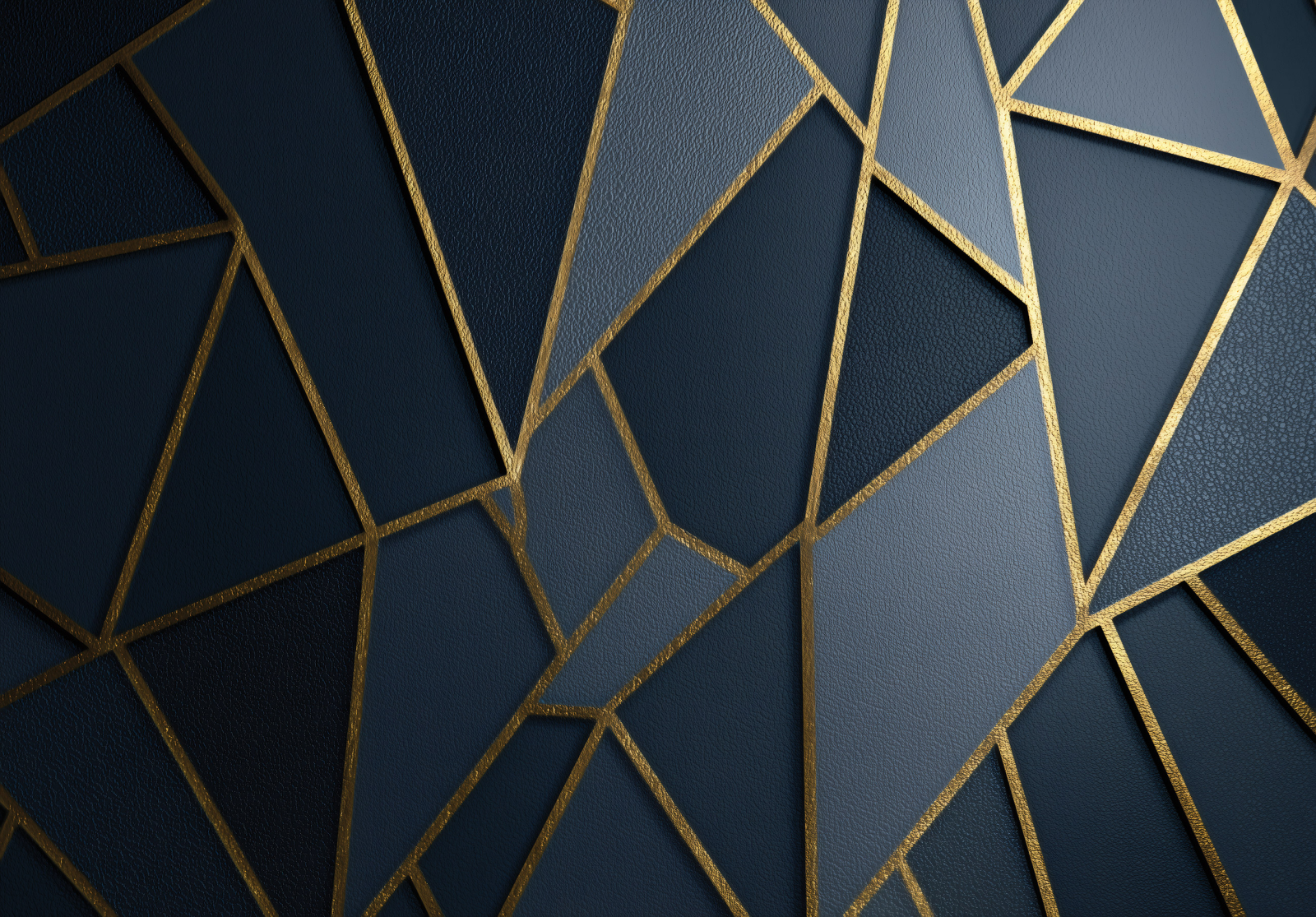 Фототапет Луксозна геометрия в тъмносиньо и злато