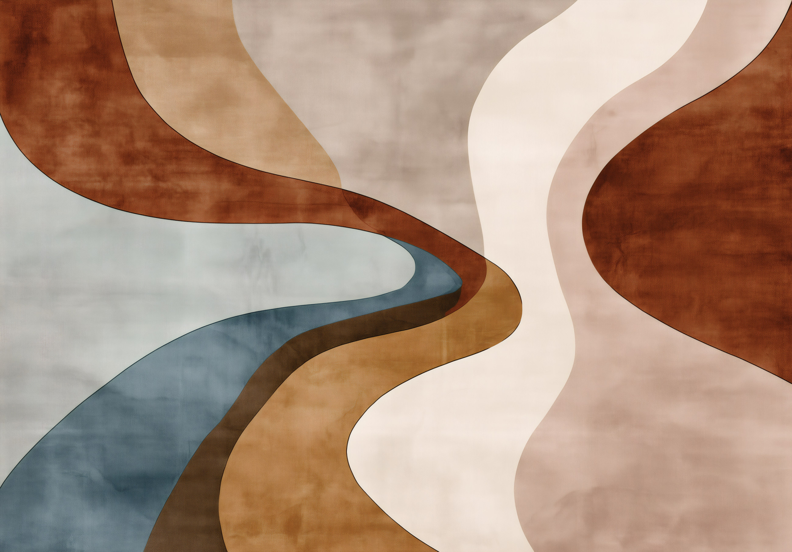 Фототапет Абстрактни вълни в земни тонове