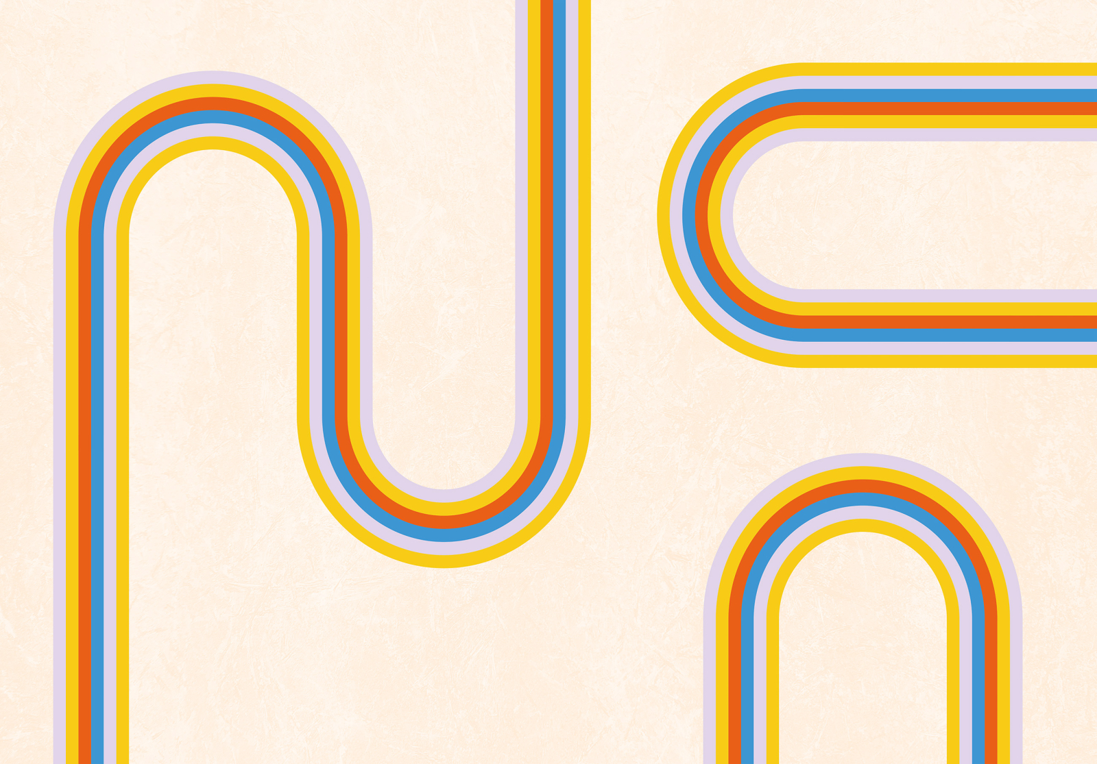 Фототапет Ретро линии в топли слънчеви цветове