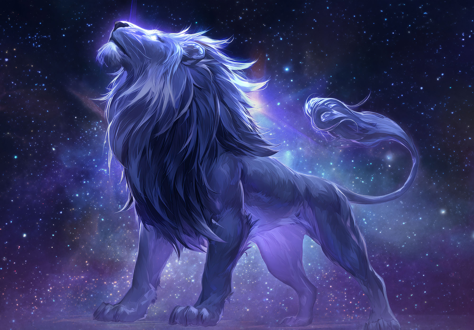 Фототапет Космически лъв – сила, свобода и мистична енергия