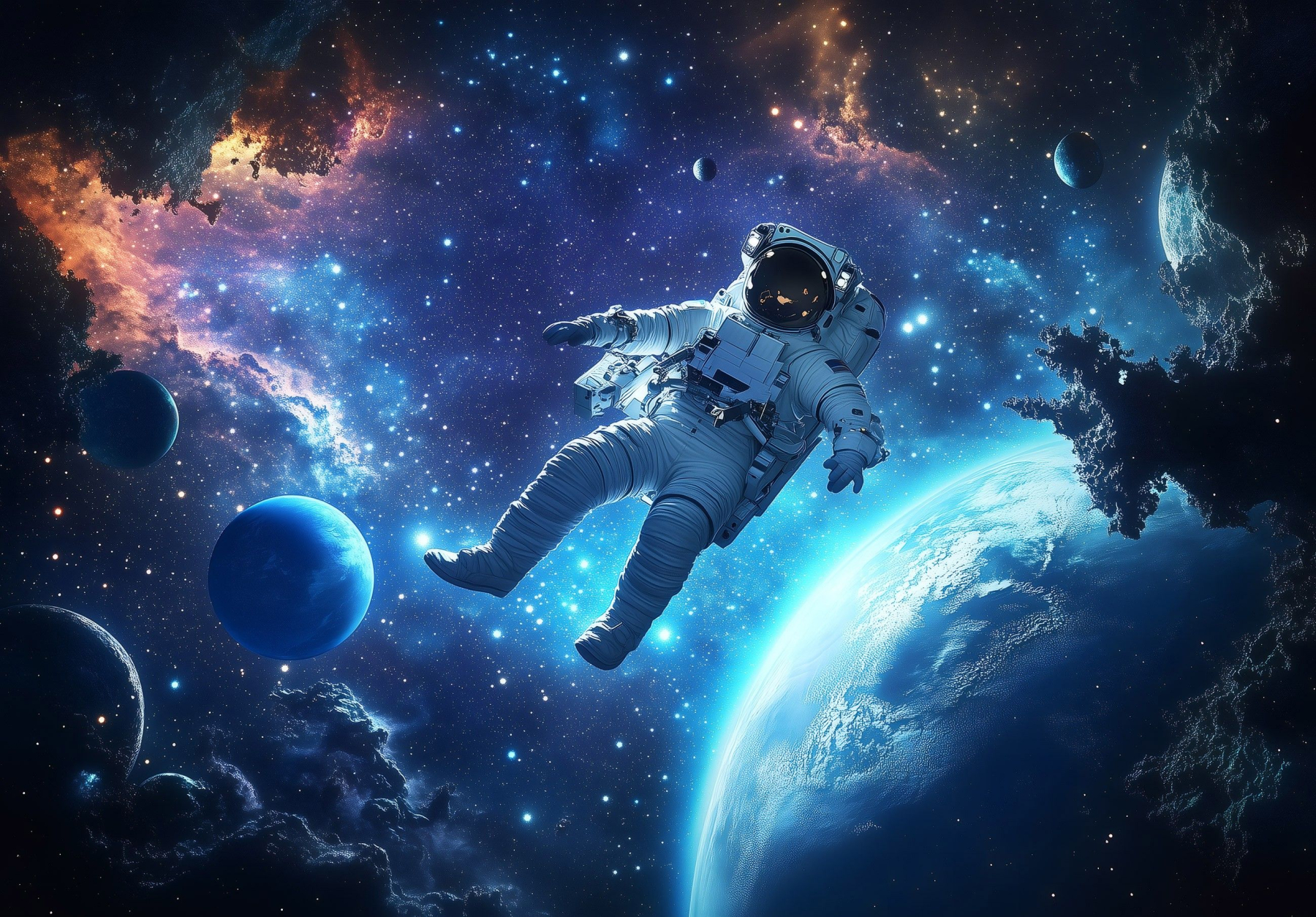 Фототапет Астронавт в космоса – футуристичен стил