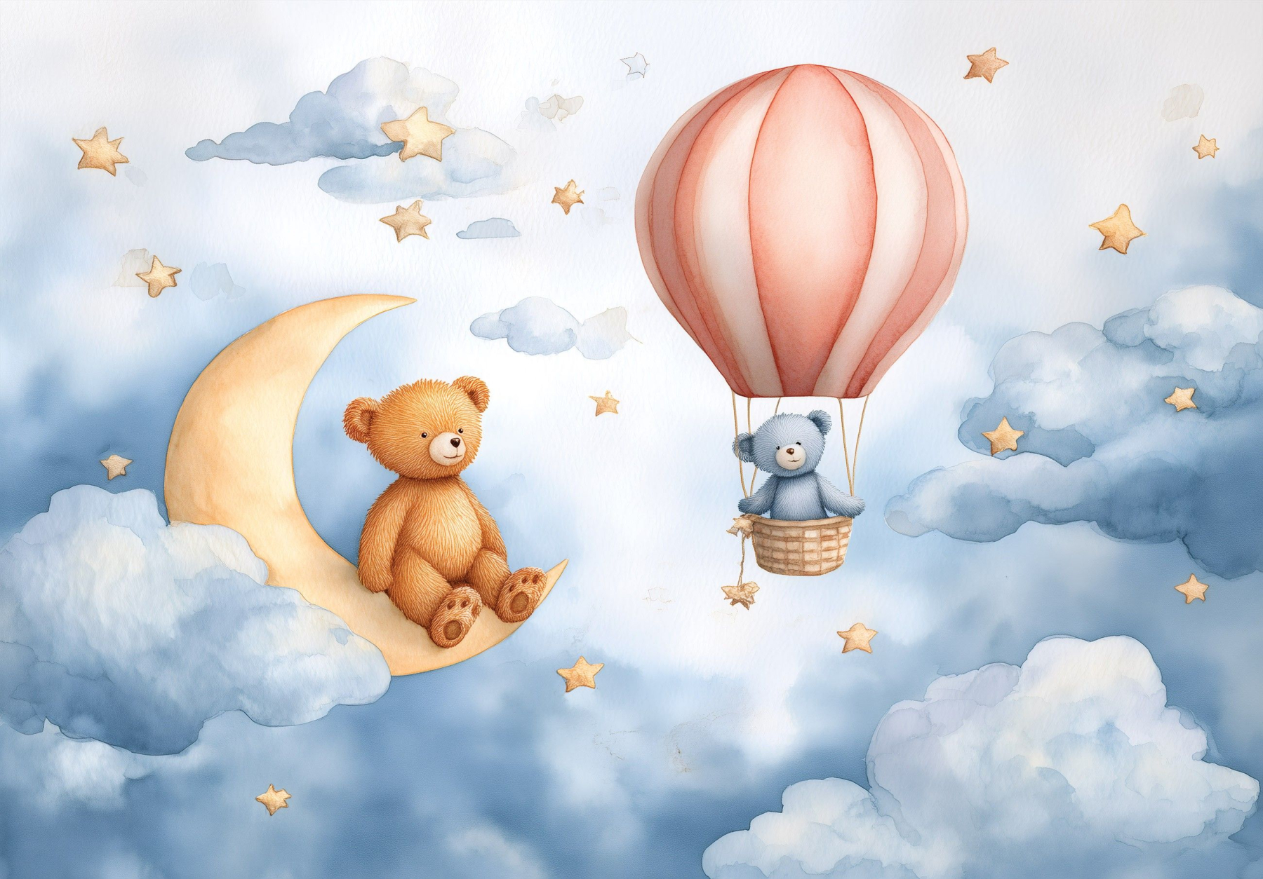 Фототапет Мечета в облаците – детски акварелен стил