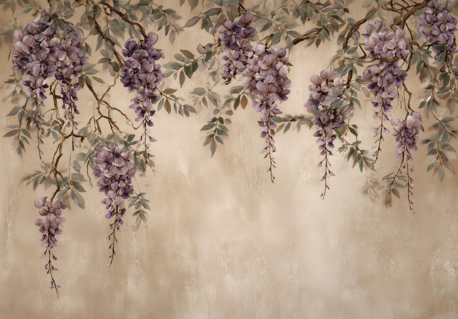 Фототапет Висящи глицинии, художествен стил
