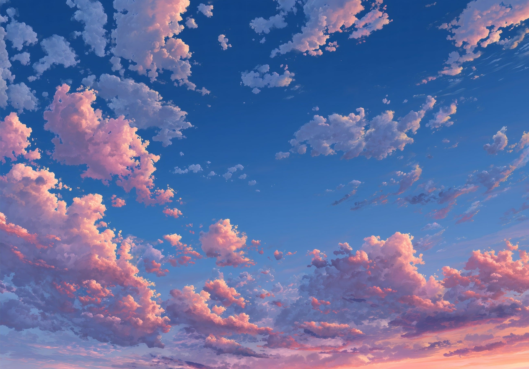 Фототапет Розови облаци небе