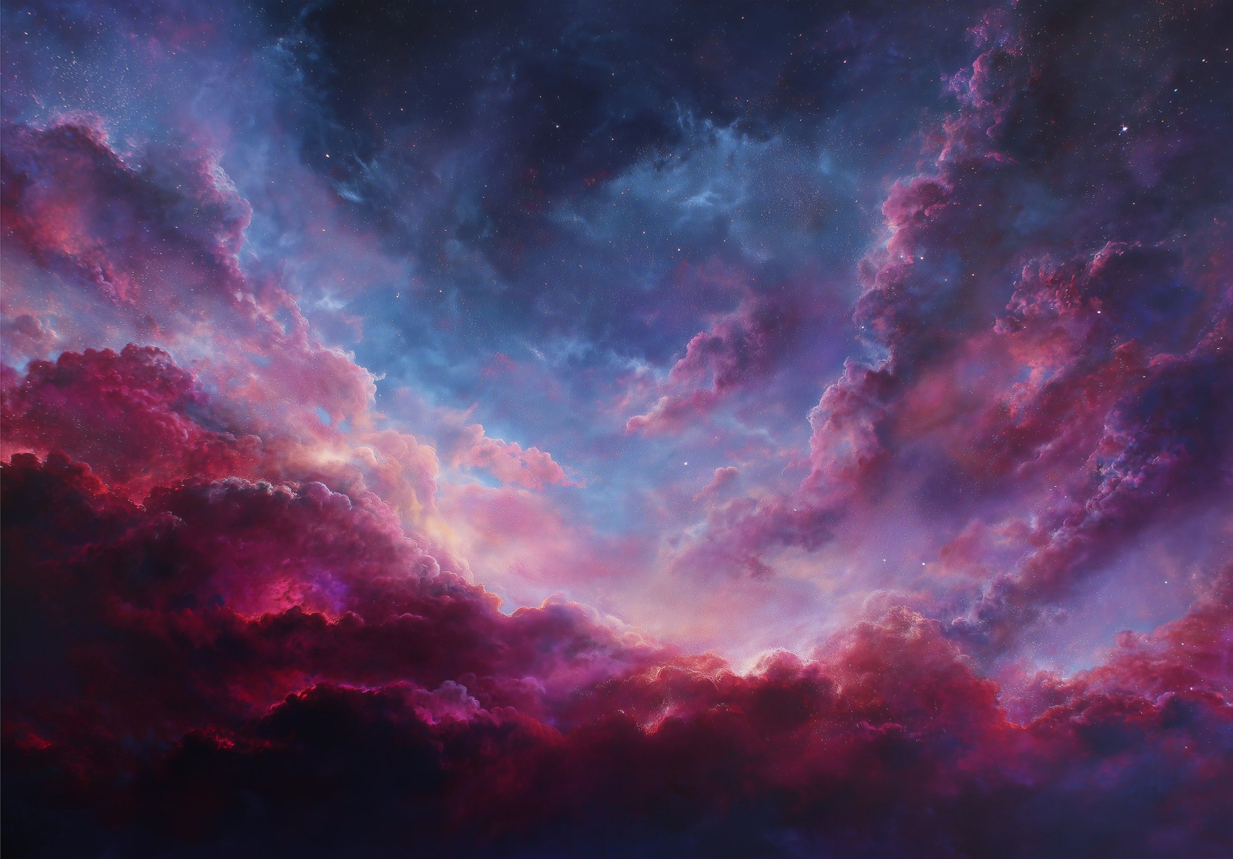 Фототапет Цветни космически облаци художествен стил