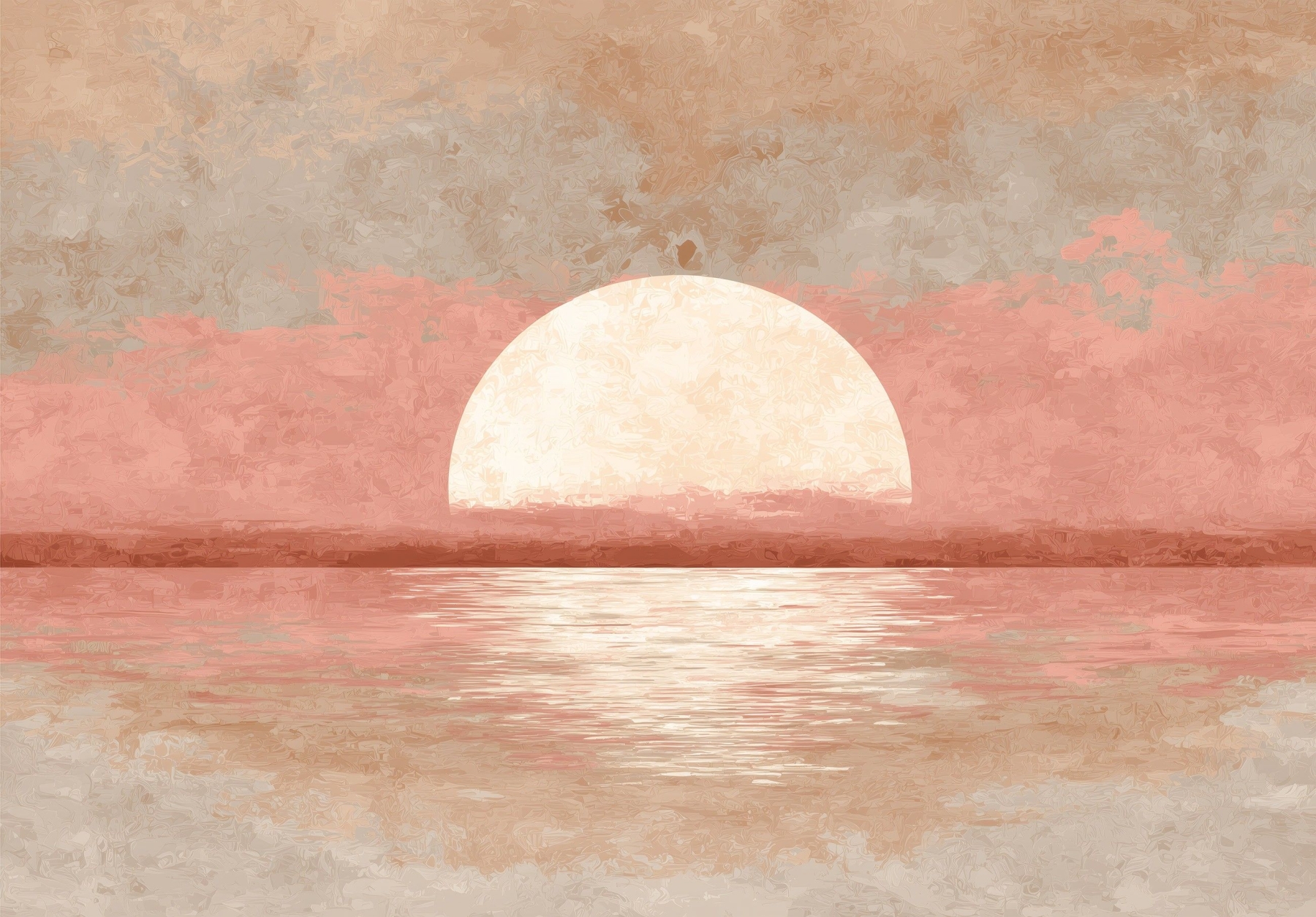 Фототапет Пастелен залез море художествен стил