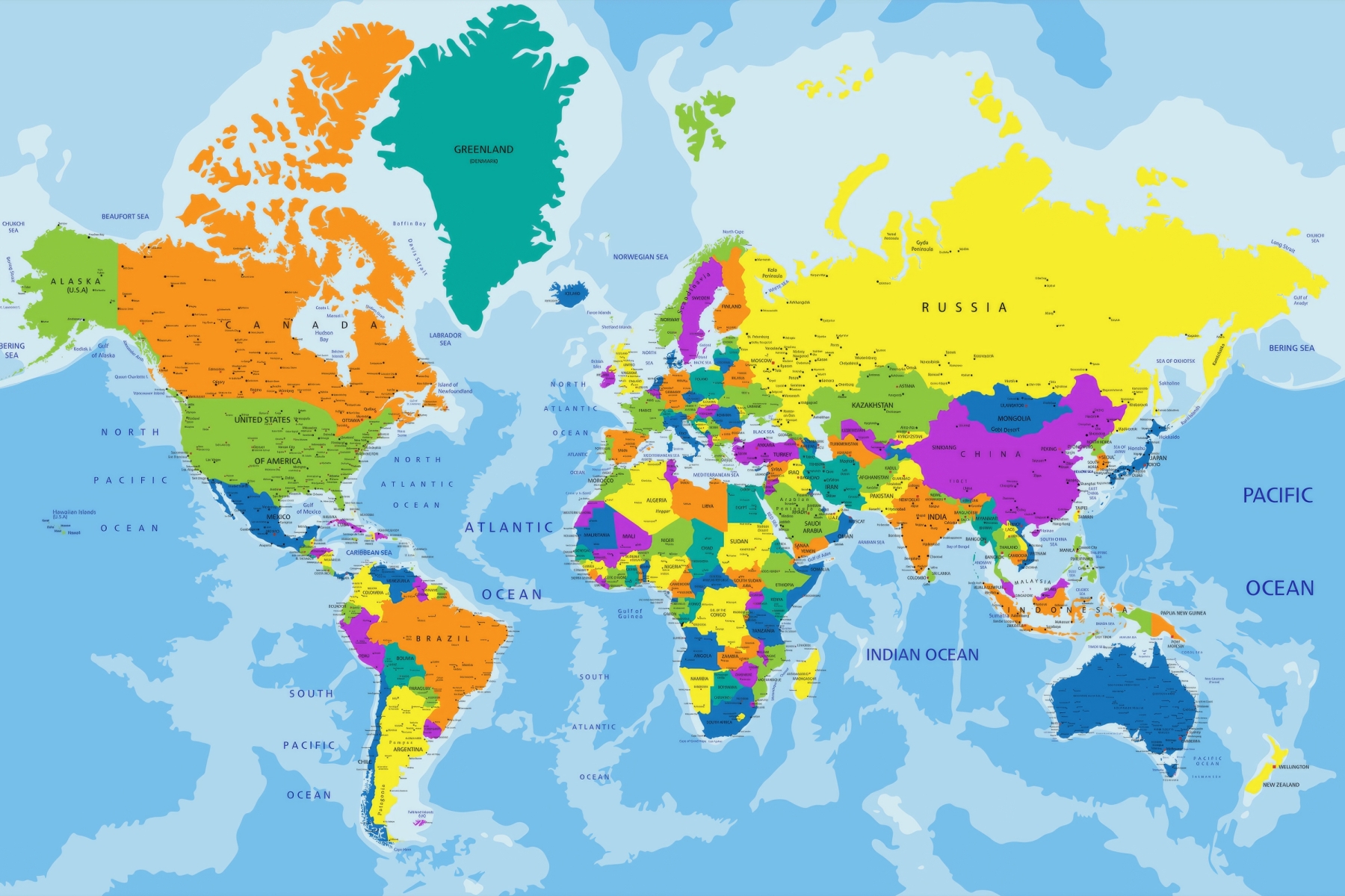 Фототапет WORLD Карта на света