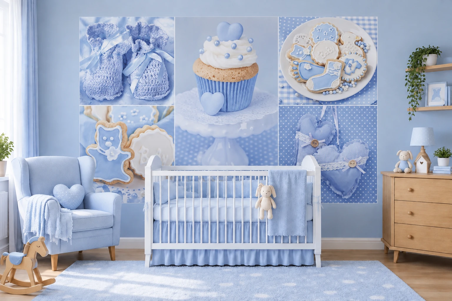 Фототапет Welcome Baby Boy — син бебешки колаж