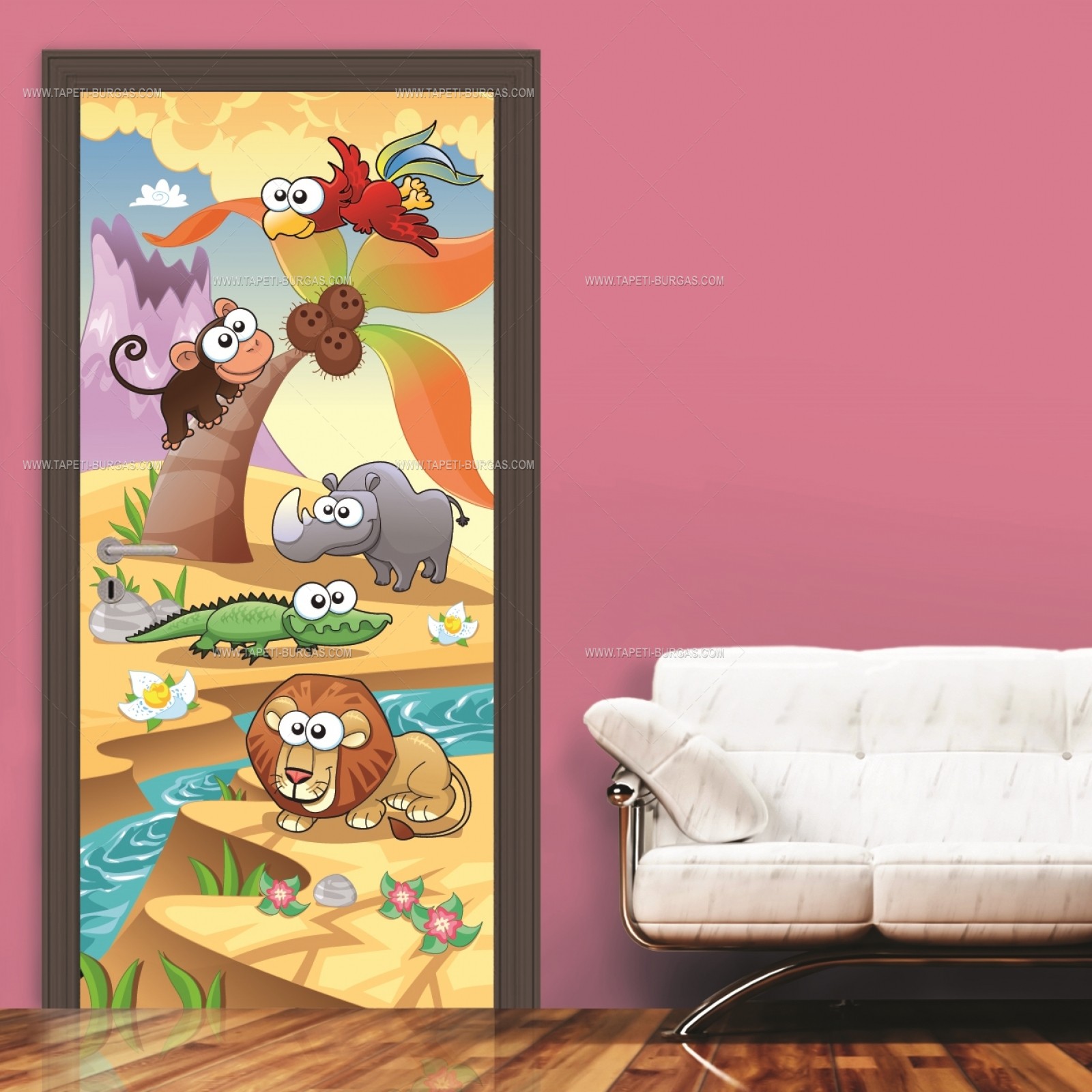 Самозалепващ ламиниран фототапет за врата