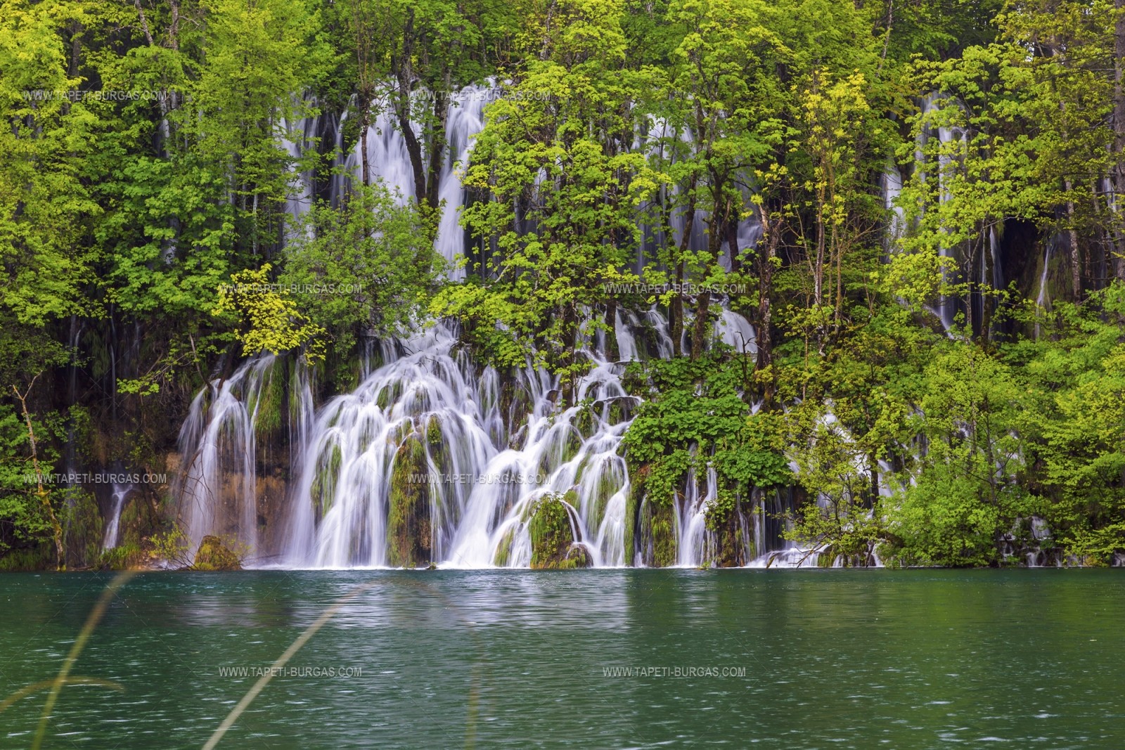 Фототапет Водопади сред зелена гора