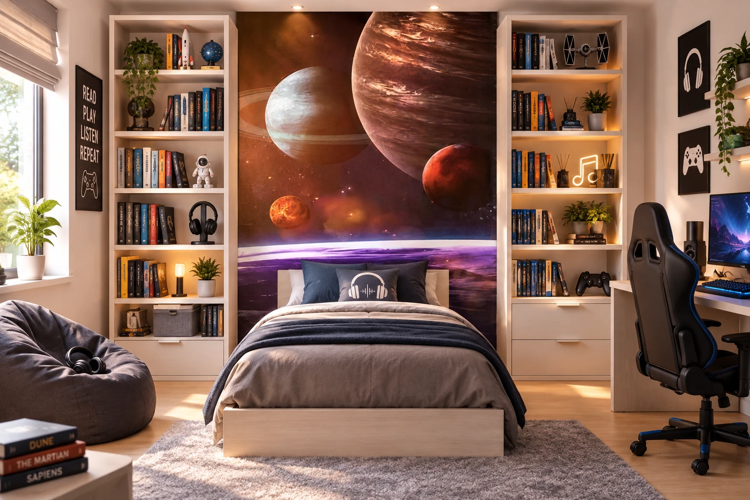 Фототапет с 3D ефект и планетарен хоризонт