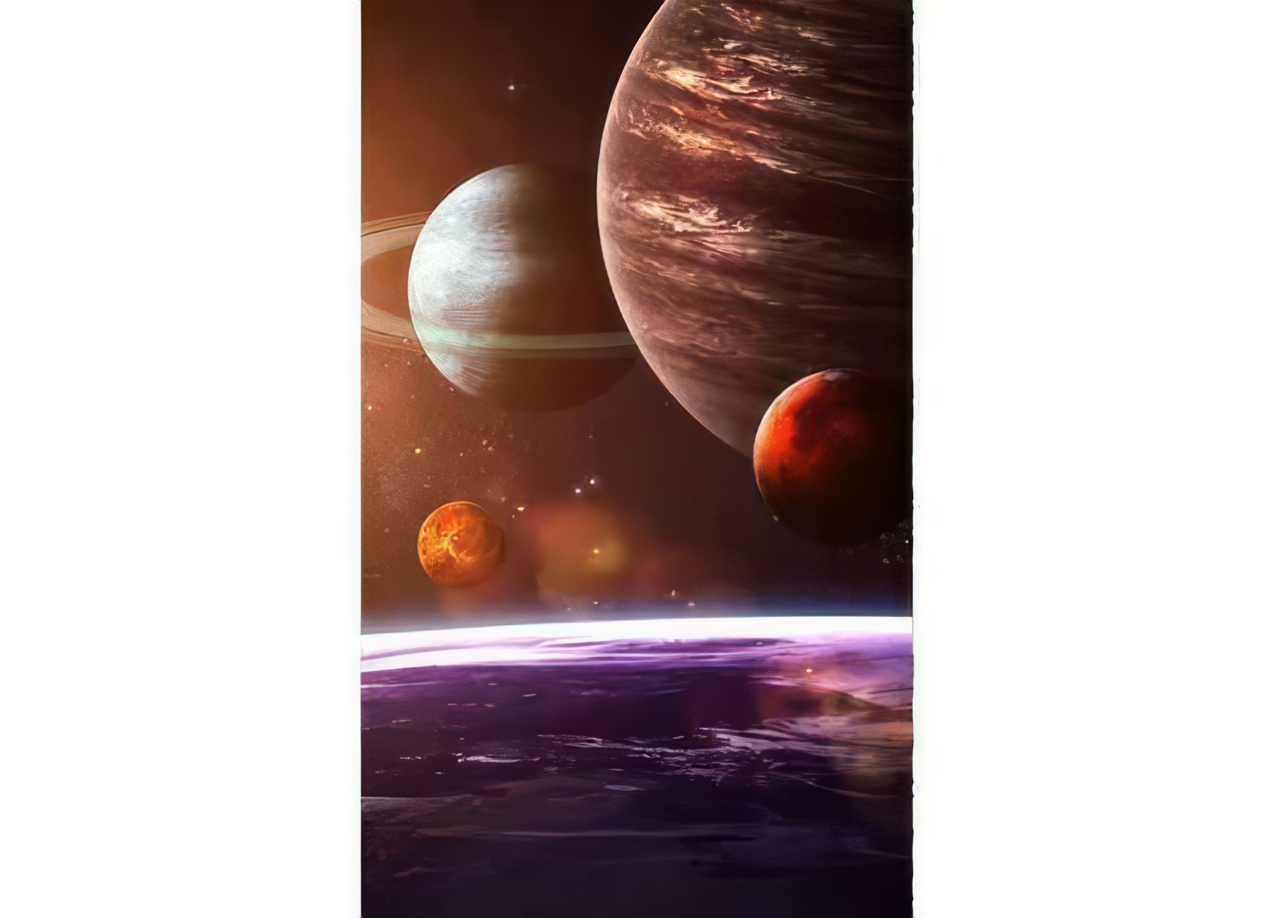 Фототапет с 3D ефект и планетарен хоризонт
