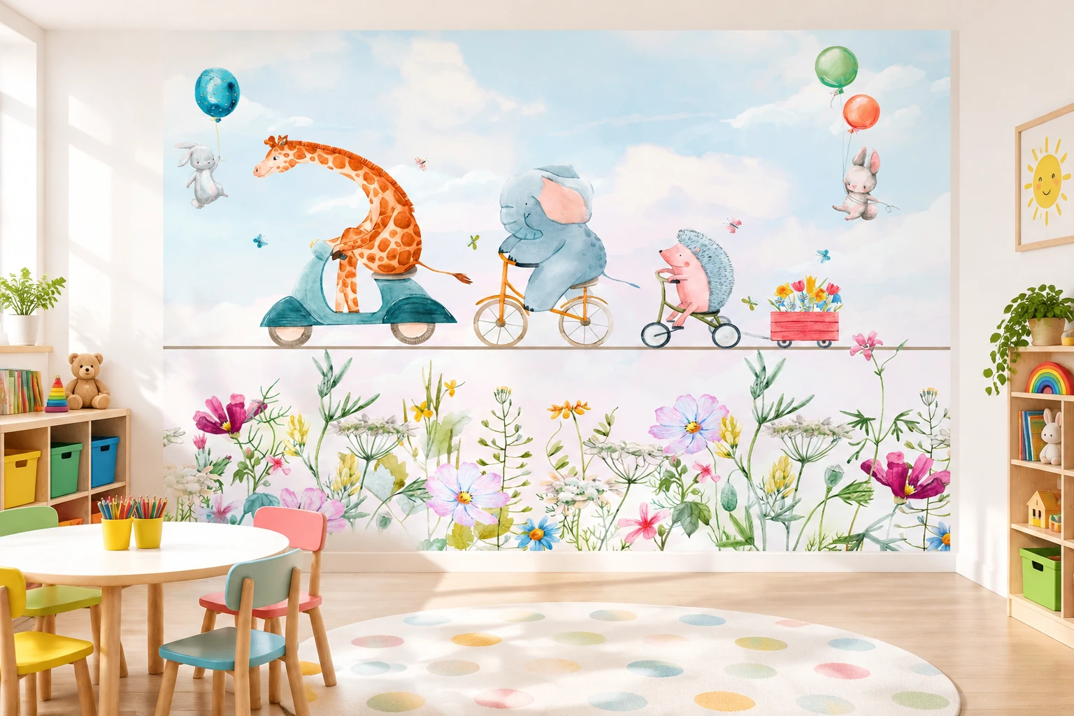 Детски Флис Фототапет Little friends, В детската градина