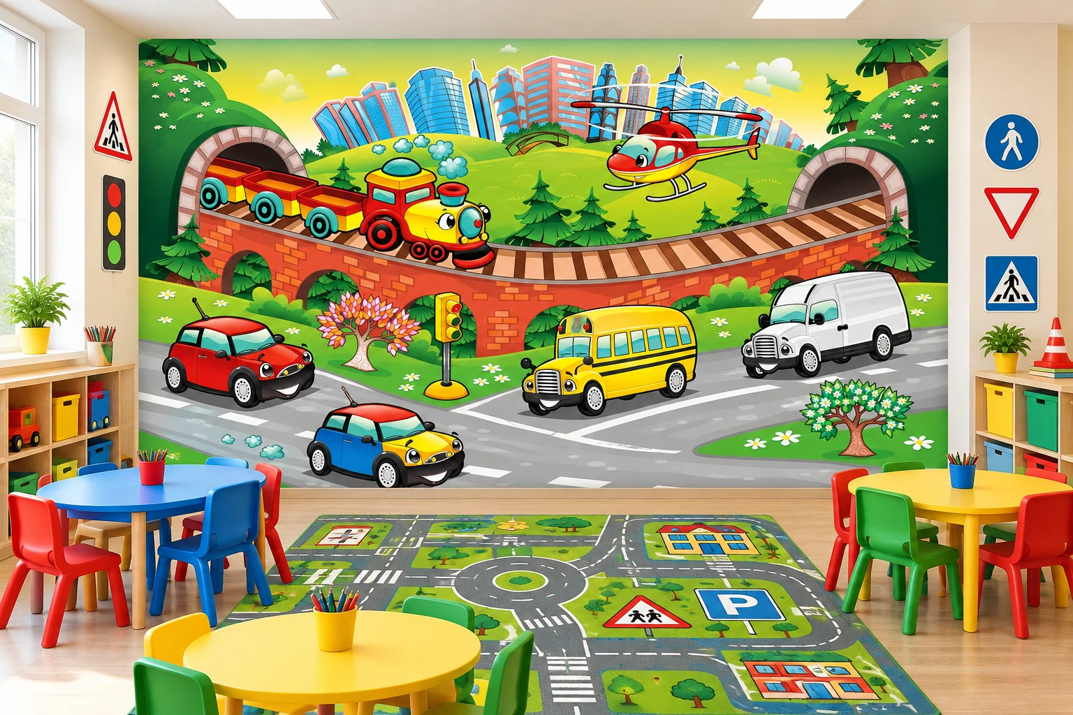 Детски Флис Фототапет SPEED ZONE KIDS Веселите колички