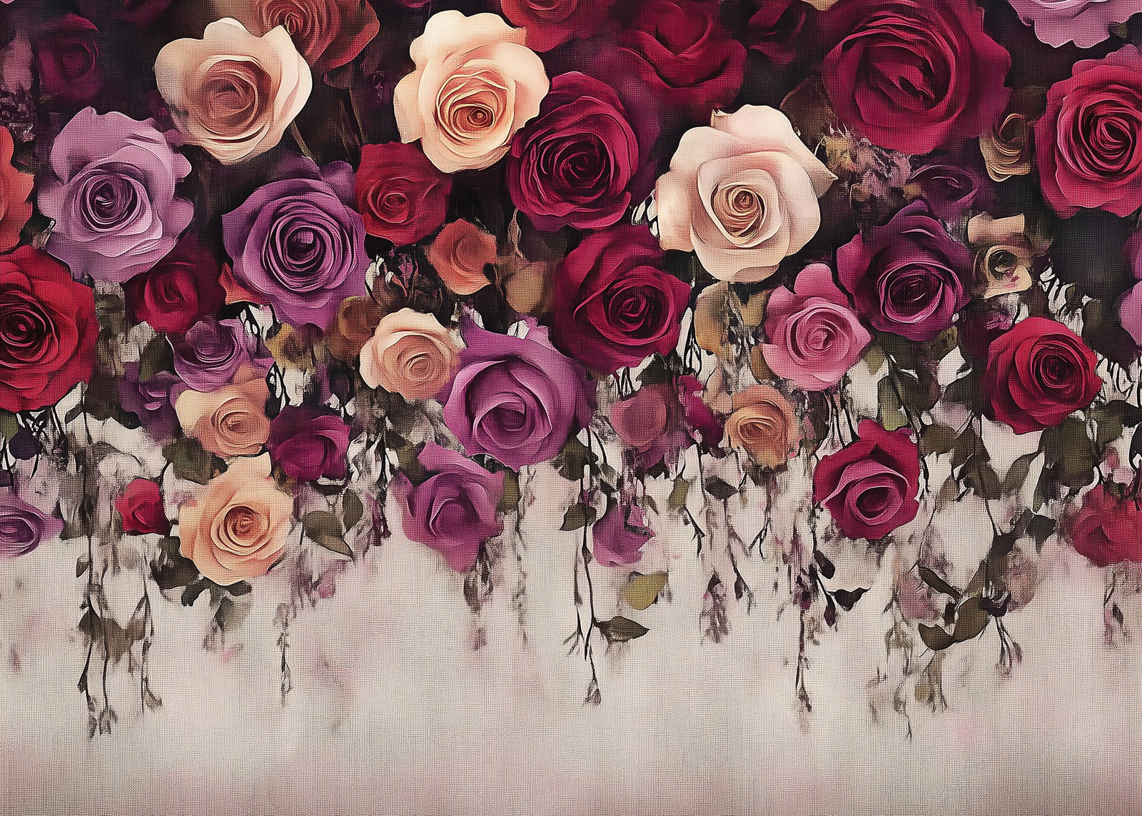 Фототапет Винтидж рози – художествен стил