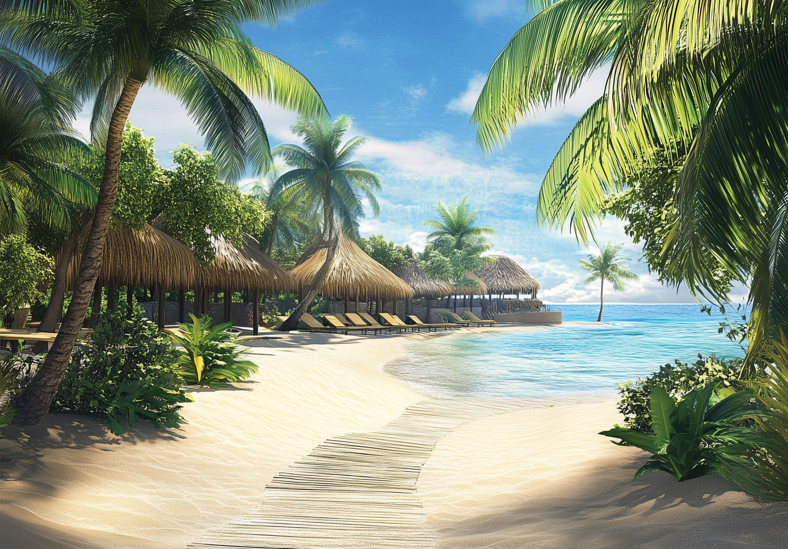 Фототапет Тропически плаж с палми