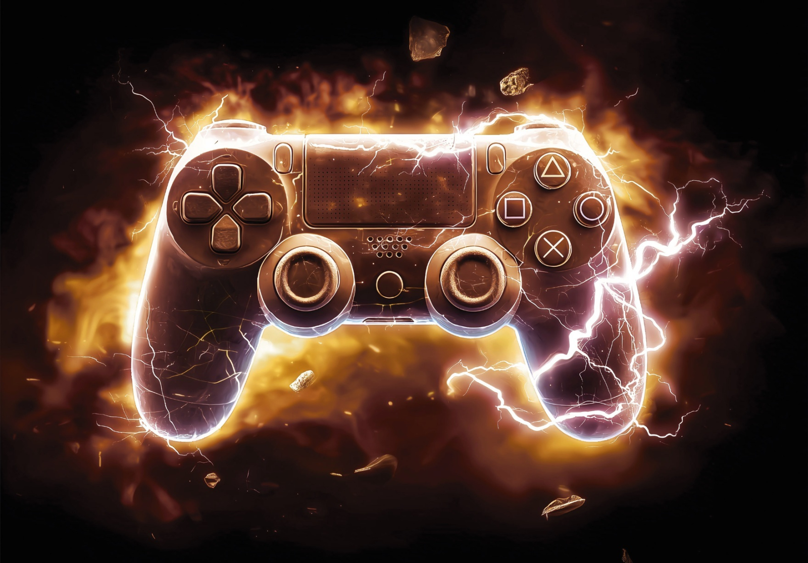 Фототапет Геймърска енергия оранжев