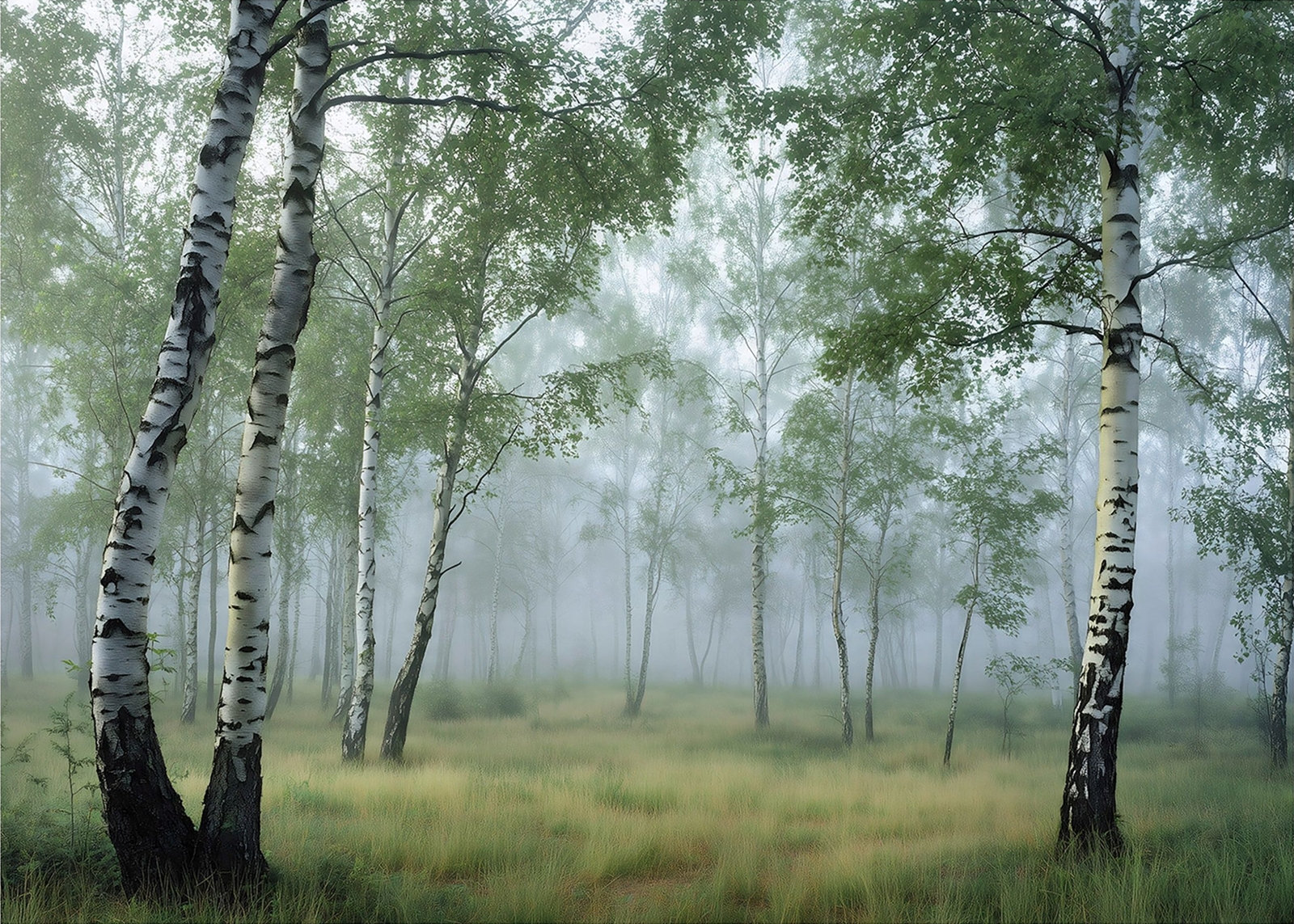 Флис Фототапет Брезова гора, акварел