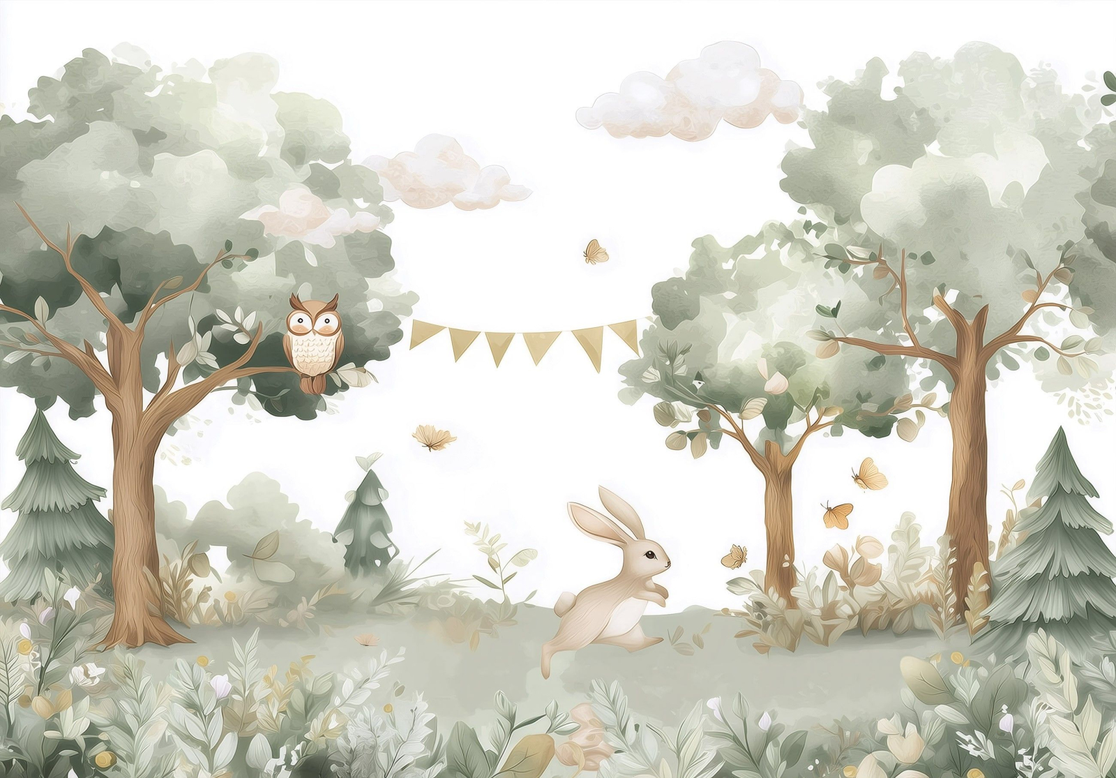 Детски Флис Фототапет Forest animals Горски животни