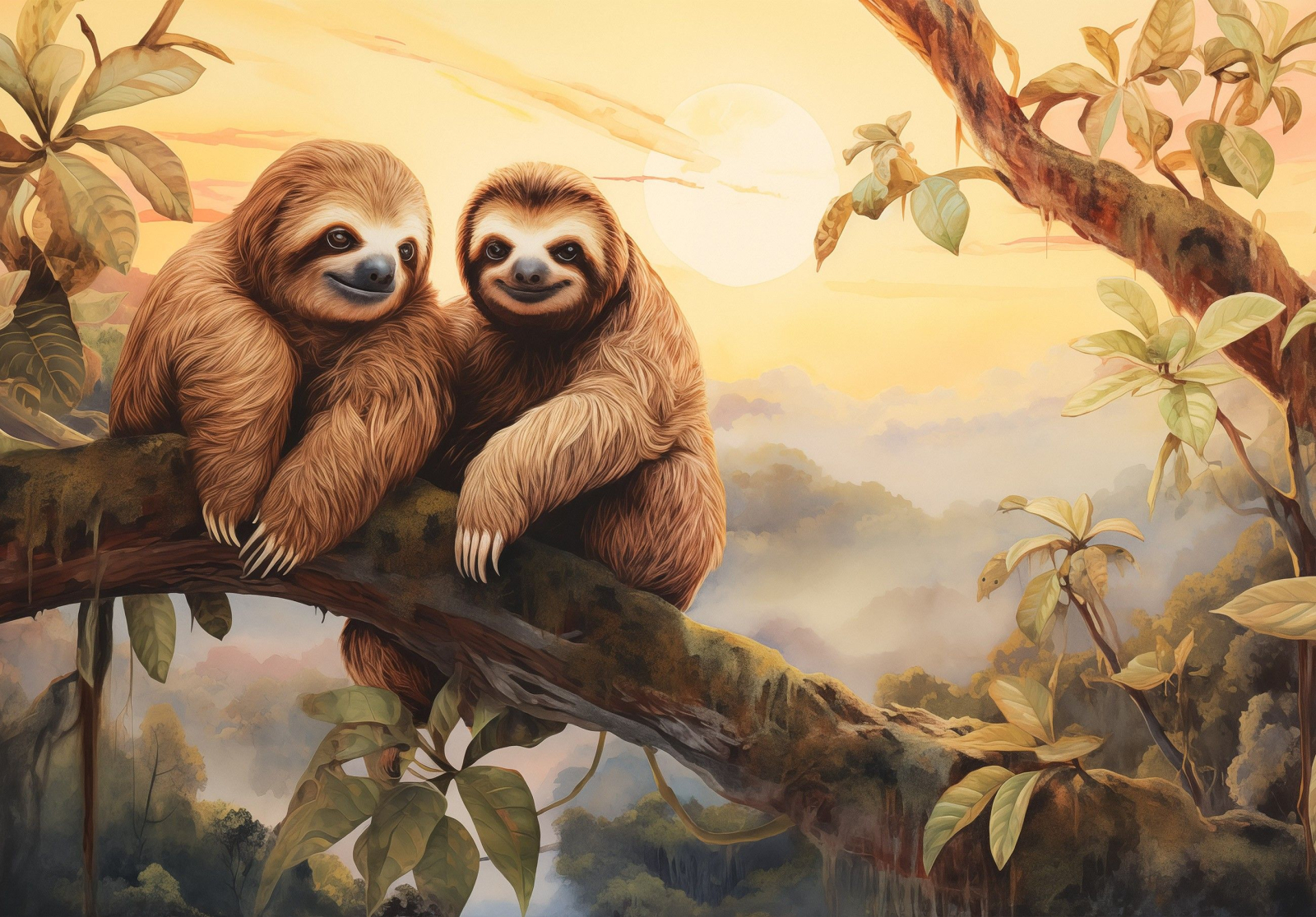 Флис Фототапет ANIMALS Ленивци