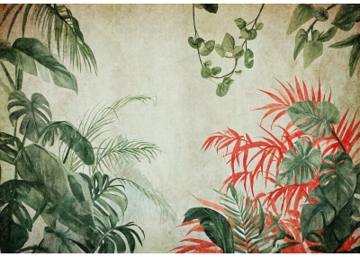 Флис Фототапет Художествен стил тропическа растителност