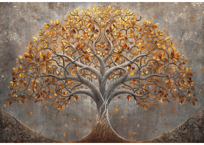 Флис Фототапет Дървото на живота, барелеф