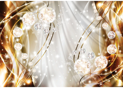 Флис Фототапет 3D Диаманти и злато, композиция