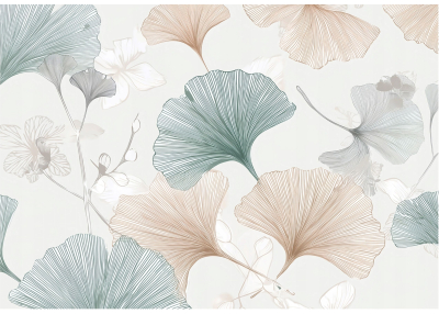 Флис Фототапет Гинко листа- художествен стил