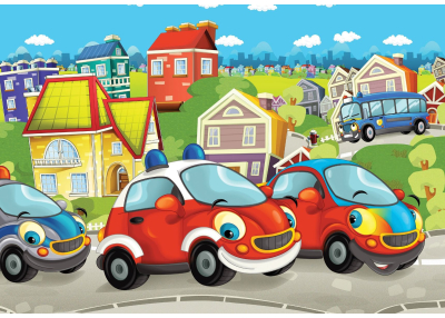 Детски Флис Фототапет SPEED ZONE KIDS Веселите колички