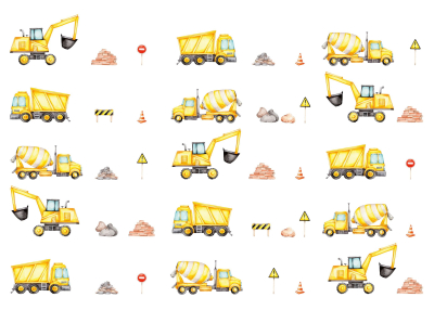 Детски Флис Фототапет SPEED ZONE KIDS Веселите строителни машини