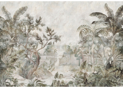 Флис Фототапет Художествен стил тропическа гора