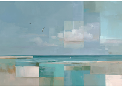 Фототапет Абстрактен морски пейзаж в пастелни тонове