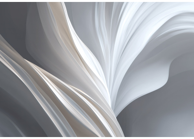 Фототапет Абстрактна копринена вълна в бяло и сиво