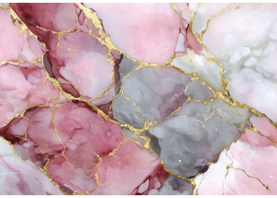 Фототапет Розов мрамор със златни жилки