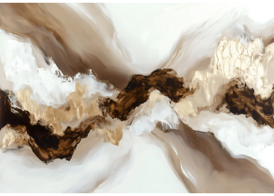 Фототапет Абстрактна елегантност в бежово, крем и златисти нюансия в топли модерни цветове