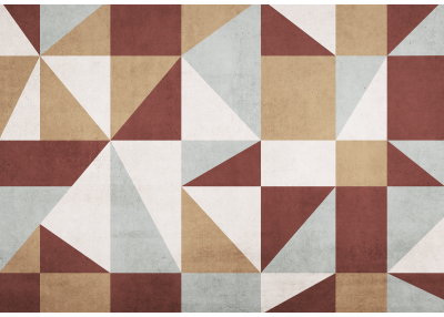 Фототапет Геометрична хармония в теракота и бежово