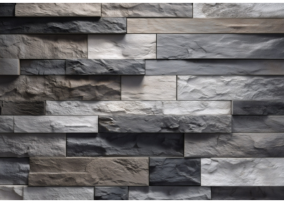 Фототапет Сива каменна зидария с 3D релеф