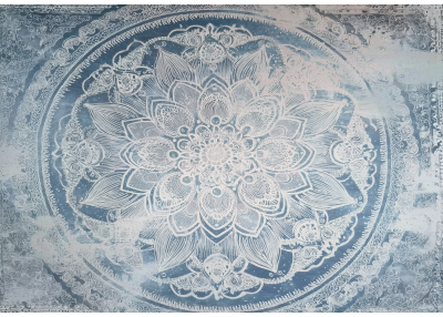 Фототапет Мандала – елегантна орнаментална визия в сиво-сини тонове
