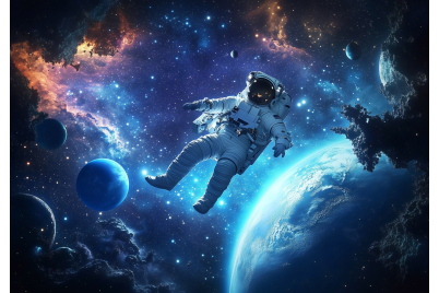 Фототапет Астронавт в космоса – футуристичен стил