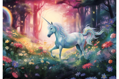 Фототапет Вълшебен еднорог – приказен стил