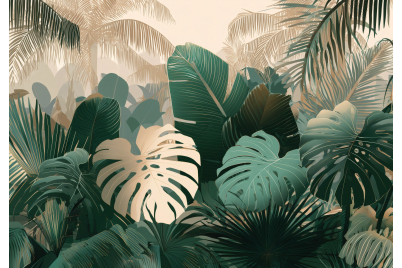 Фототапет Тропическа джунгла – ботаническа композиция