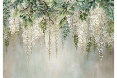 Фототапет Висяща глициния и зелени клони 