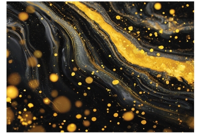 Фототапет Златни абстрактни вълни, художествен стил