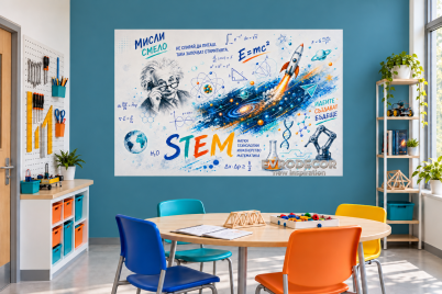 Фототапет STEM Наука, Космос и открия - модерен училищен дизайн