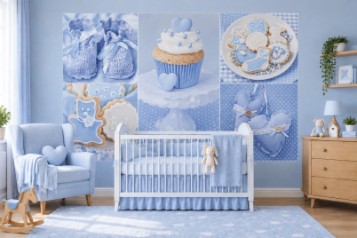 Фототапет Welcome Baby Boy — син бебешки колаж