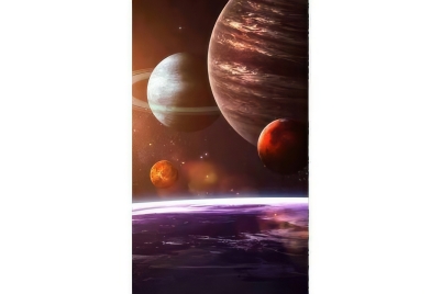 Фототапет с 3D ефект и планетарен хоризонт