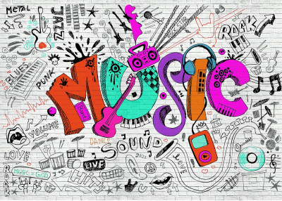 Флис Фототапет Графити MUSIC Флис Фототапет Графити MUSIC