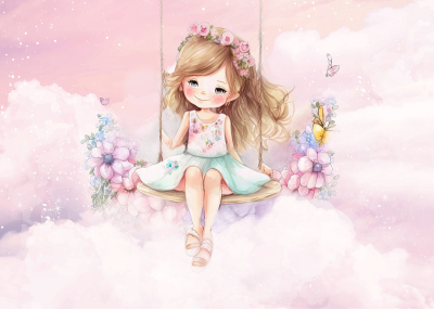 Детски Флис Фототапет Сладко момиченце